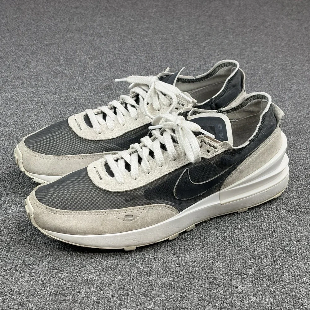 Nike Waffle One By You Custom Men's Size 12 Gray Black Sail Casual Running Shoes